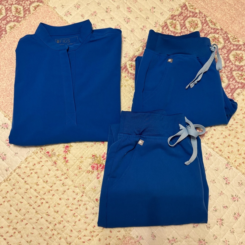 Figs XXS Technical Collection Royal Blue Scrub Top